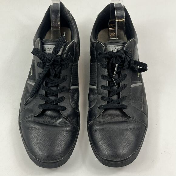Lacoste Europa Sneakers Mens Size 14 Black Leather Low Top Casual Shoes main image 11